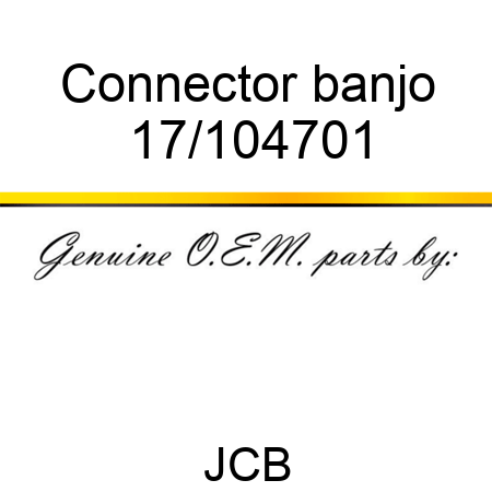 Connector, banjo 17/104701