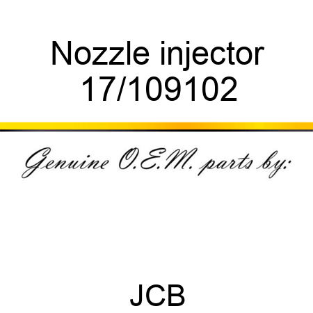 Nozzle, injector 17/109102