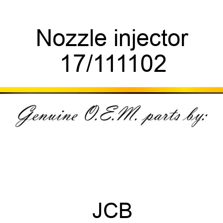 Nozzle, injector 17/111102