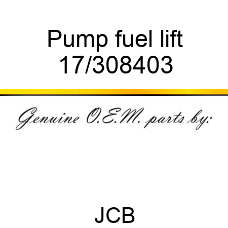 Pump, fuel lift 17/308403