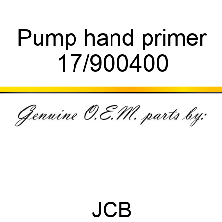 Pump, hand primer 17/900400