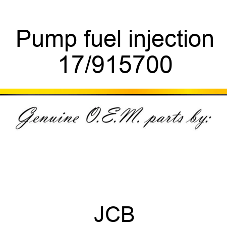 Pump, fuel injection 17/915700