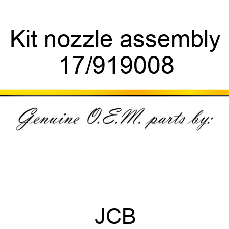 Kit, nozzle assembly 17/919008