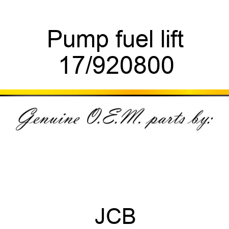 Pump, fuel lift 17/920800