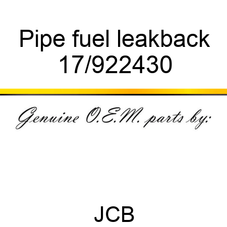 Pipe, fuel leakback 17/922430
