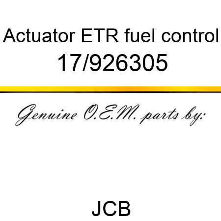 Actuator, ETR fuel control 17/926305