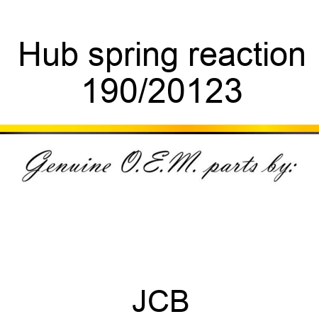Hub, spring reaction 190/20123