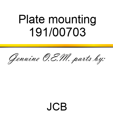 Plate, mounting 191/00703