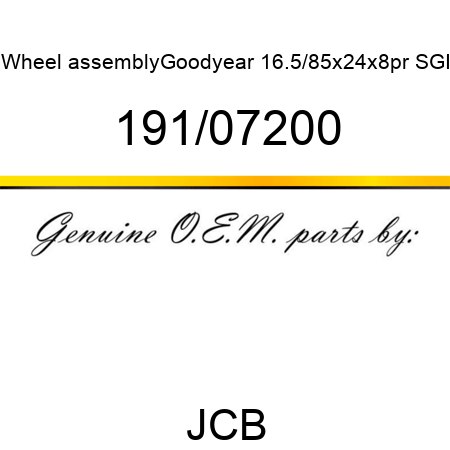 Wheel, assembly,Goodyear, 16.5/85x24x8pr SGI 191/07200