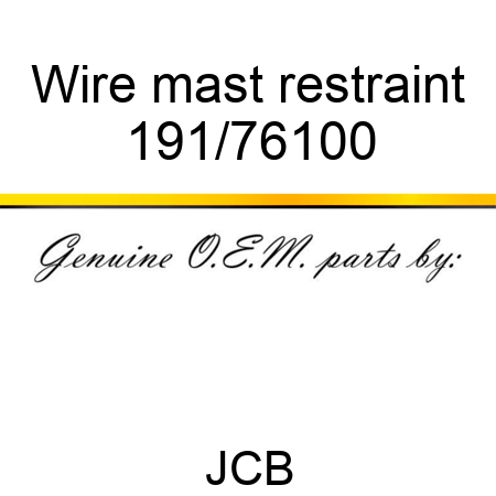 Wire, mast restraint 191/76100