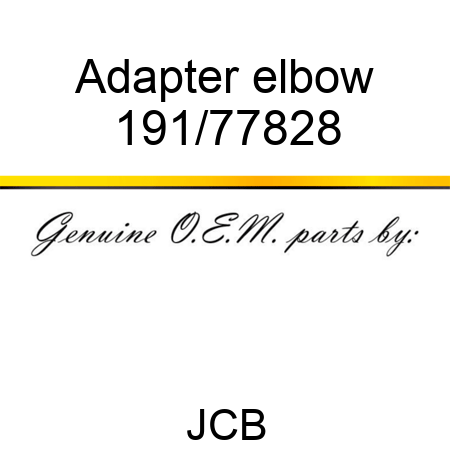 Adapter, elbow 191/77828