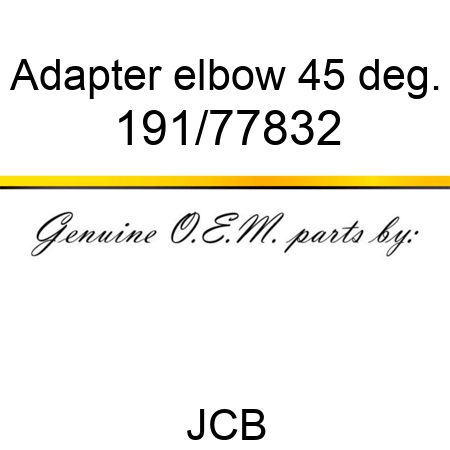 Adapter, elbow, 45 deg. 191/77832