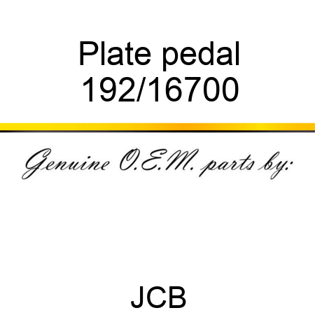 Plate, pedal 192/16700