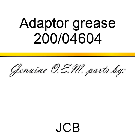 Adaptor, grease 200/04604