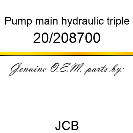 Pump, main hydraulic, triple 20/208700