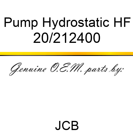 Pump, Hydrostatic, HF 20/212400