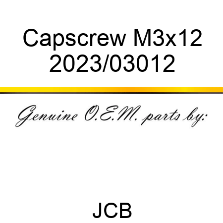 Capscrew, M3x12 2023/03012