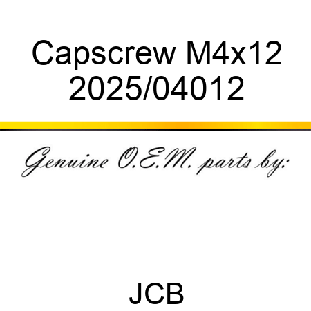 Capscrew, M4x12 2025/04012