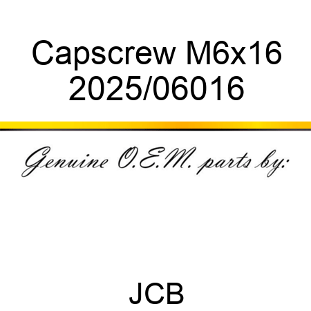Capscrew, M6x16 2025/06016