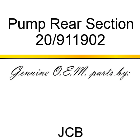 Pump, Rear Section 20/911902