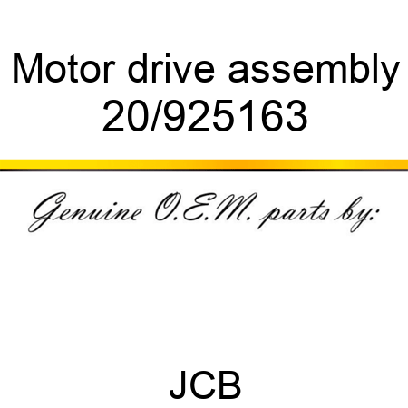Motor, drive assembly 20/925163