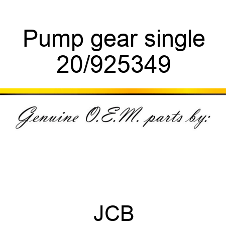 Pump, gear, single 20/925349
