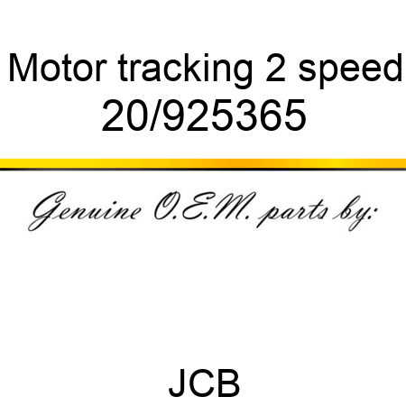 Motor, tracking 2 speed 20/925365