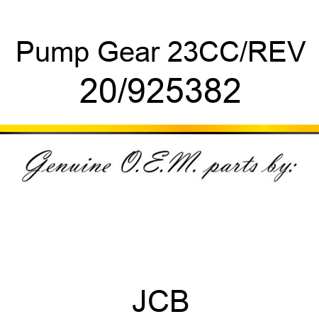Pump, Gear 23CC/REV 20/925382