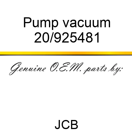 Pump, vacuum 20/925481