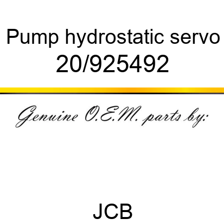 Pump, hydrostatic, servo 20/925492