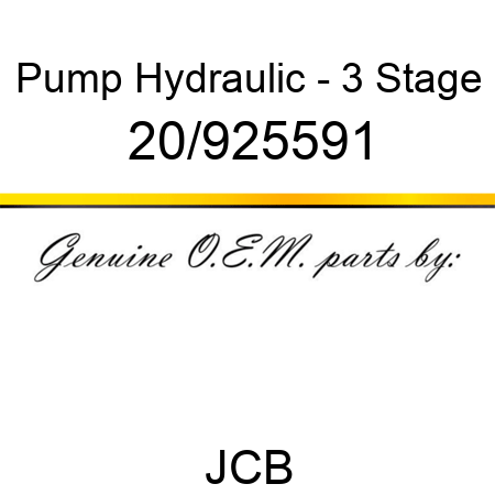 Pump, Hydraulic - 3 Stage 20/925591