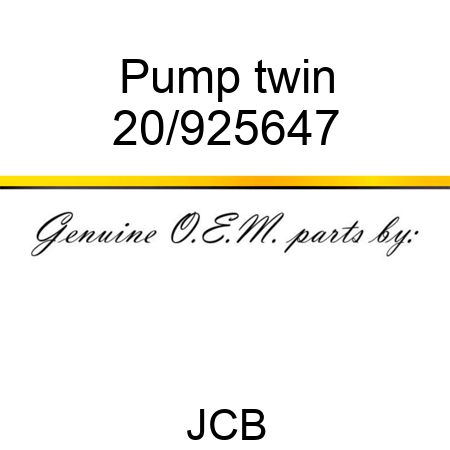 Pump, twin 20/925647