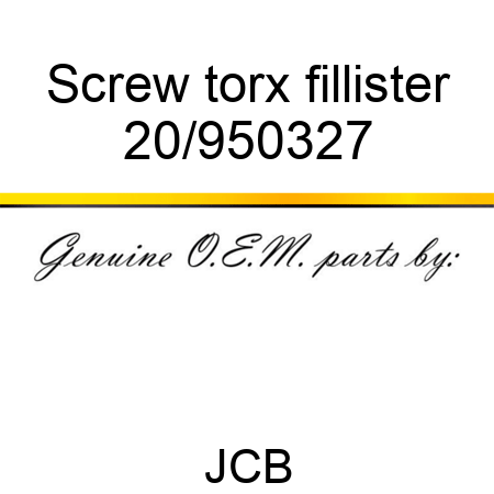 Screw, torx fillister 20/950327