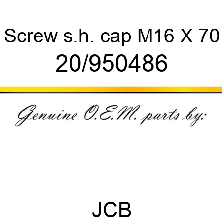 Screw, s.h. cap M16 X 70 20/950486