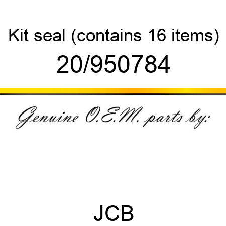 Kit, seal, (contains 16 items) 20/950784