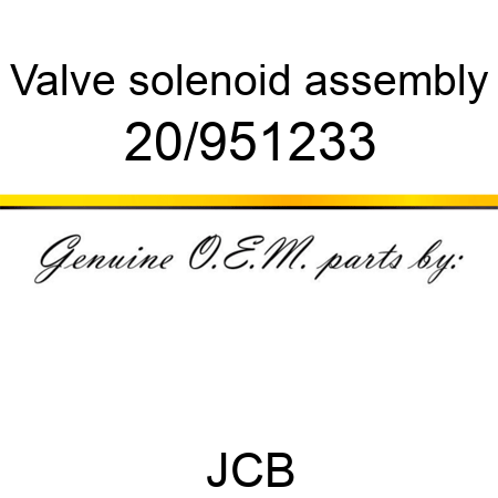 Valve, solenoid, assembly 20/951233