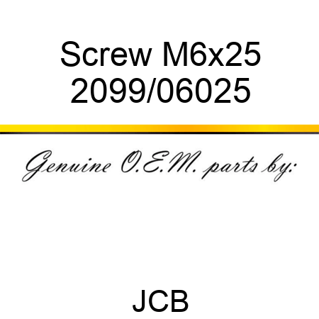 Screw, M6x25 2099/06025
