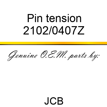 Pin, tension 2102/0407Z