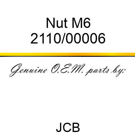 Nut, M6 2110/00006