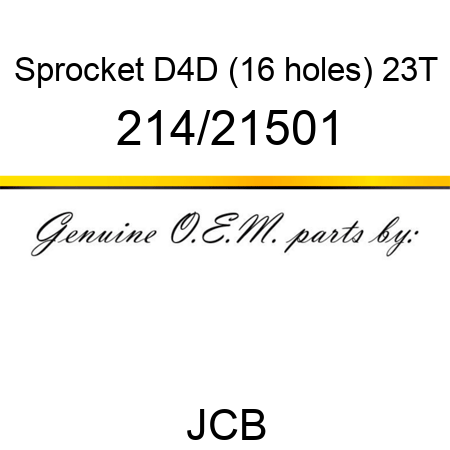 Sprocket, D4D (16 holes), 23T 214/21501