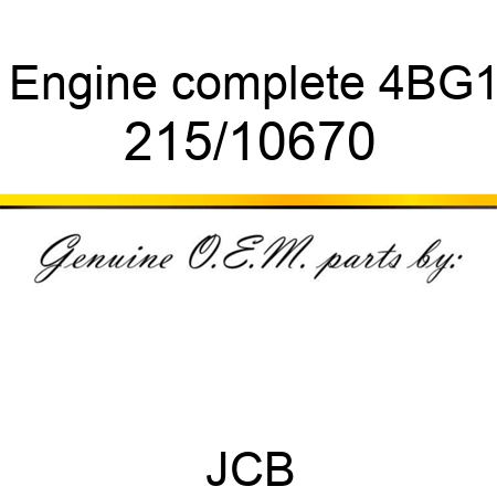 Engine, complete, 4BG1 215/10670