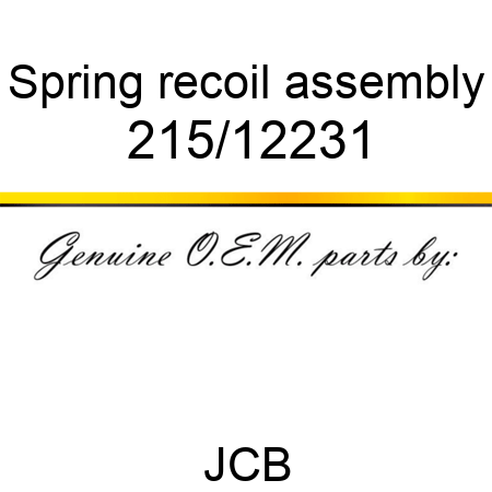 Spring, recoil assembly 215/12231