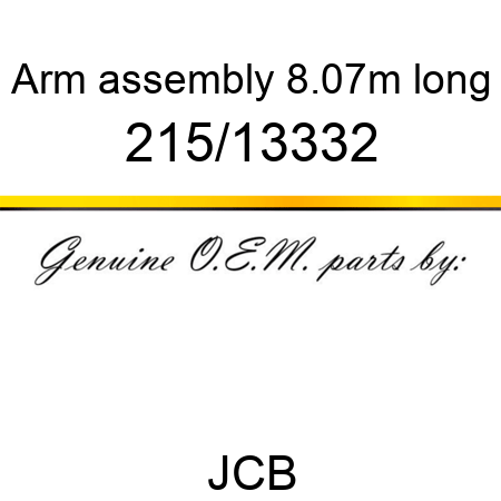 Arm, assembly 8.07m long 215/13332