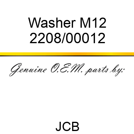 Washer, M12 2208/00012