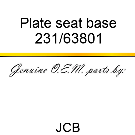 Plate, seat base 231/63801