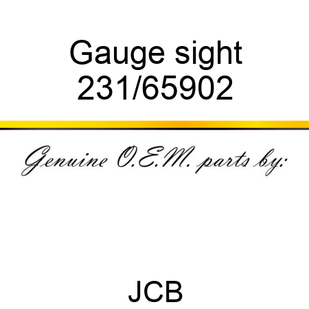 Gauge, sight 231/65902