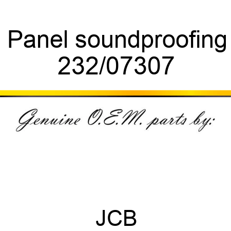 Panel, soundproofing 232/07307
