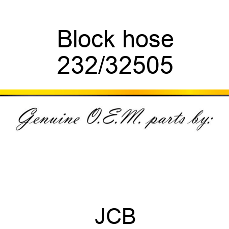 Block, hose 232/32505