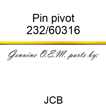 Pin, pivot 232/60316
