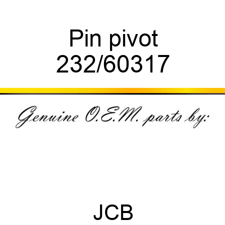 Pin, pivot 232/60317